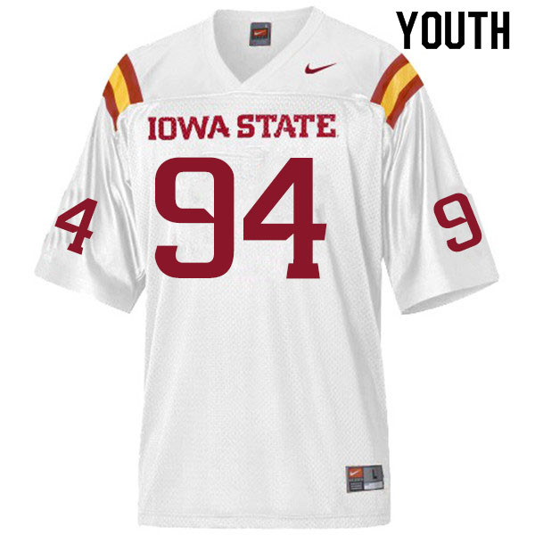 Youth #94 Kyle Krezek Iowa State Cyclones College Football Jerseys Sale-White